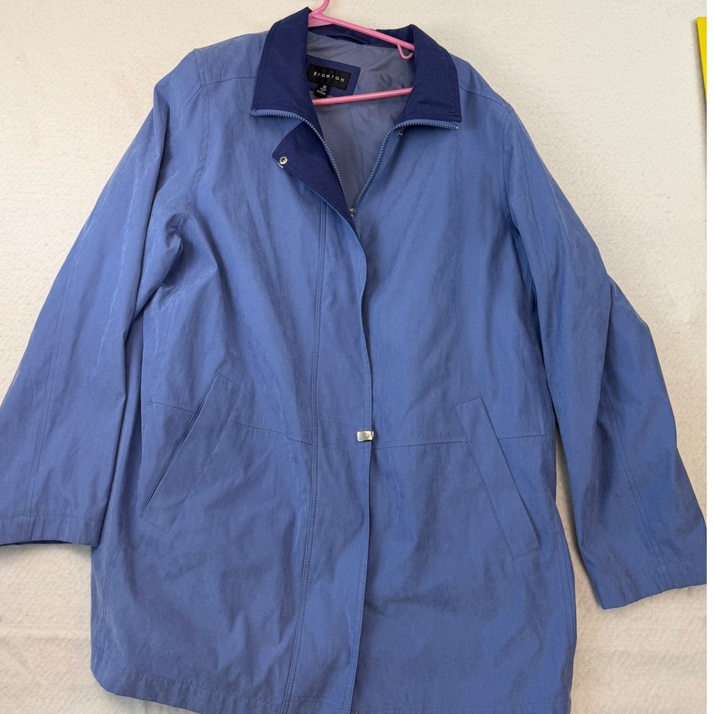 Braetan Vintage Jacket 1X Periwinkle Blue Zip Front Lightweight Coat Ukraine 1X